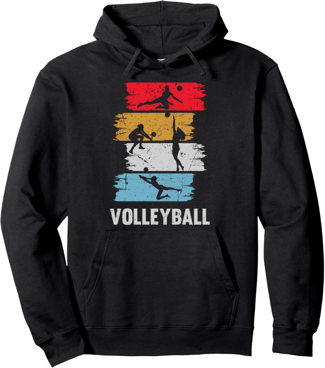 Volleyballer Retro Vintage Volleyball Coach Volleyballteam Pullover Hoodie