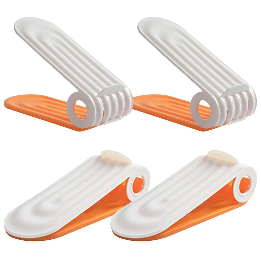 Schuhschlitz-Organizer, 4 Stück, verstellbarer Schuhstapler, 4 Ebenen, PP, platzsparend, zweilagige