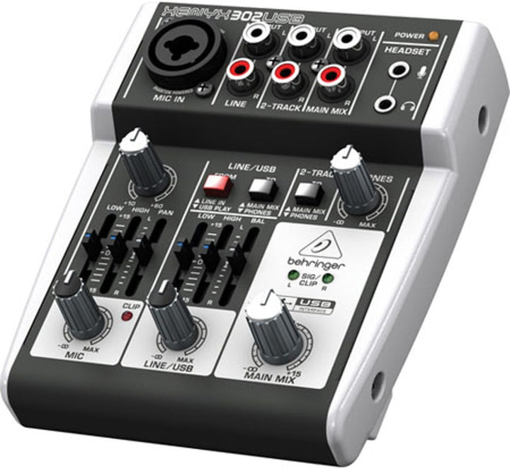 Behringer 302USB Erstklassiger 5-Eingangs-Mixer mit XENYX-Mikrofonvorverstärker und USB/Audio-Schnit