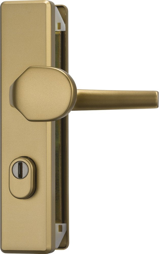 ABUS Tür-Schutzbeschlag KLZS714 F4 mit Zylinderschutz eckig, 08425 Wechselgarnitur F4 Bronze, Wechse