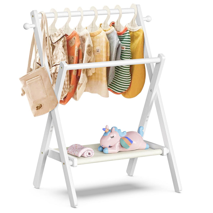 BAMBOOHOMIE Baby-Kleiderständer für Babyshower, Haustiere und Puppen, Baby-Kleiderständer mit Ablage