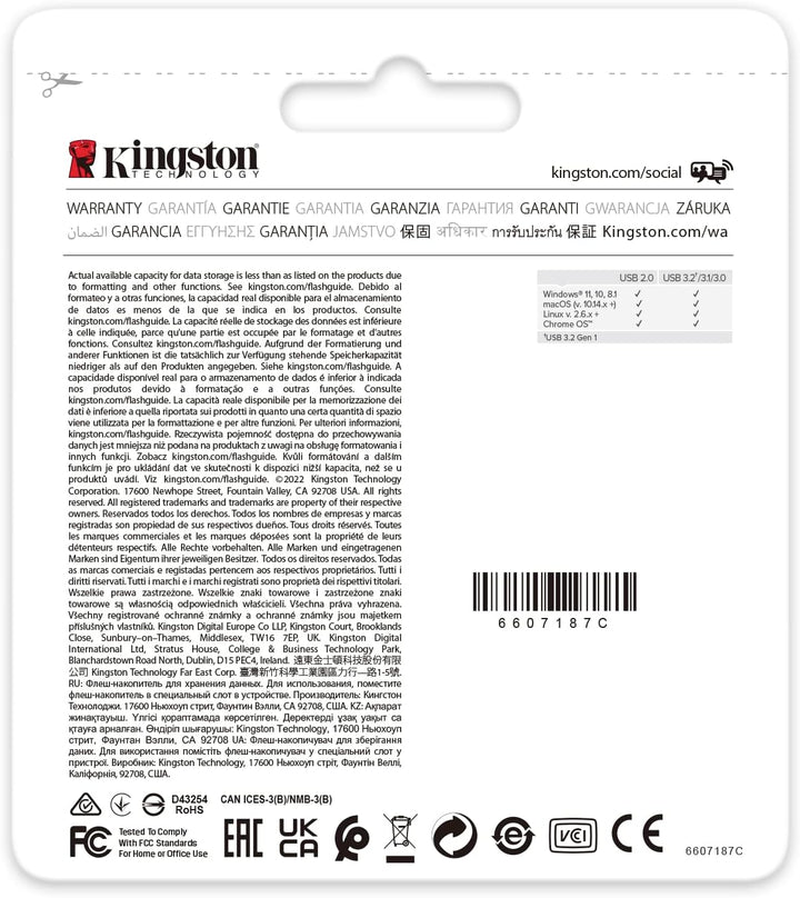 Kingston DataTraveler Exodia Onyx USB-Stick 3.2 DTXON/128GB Gen 1 - mit schlanker, beweglicher Kappe