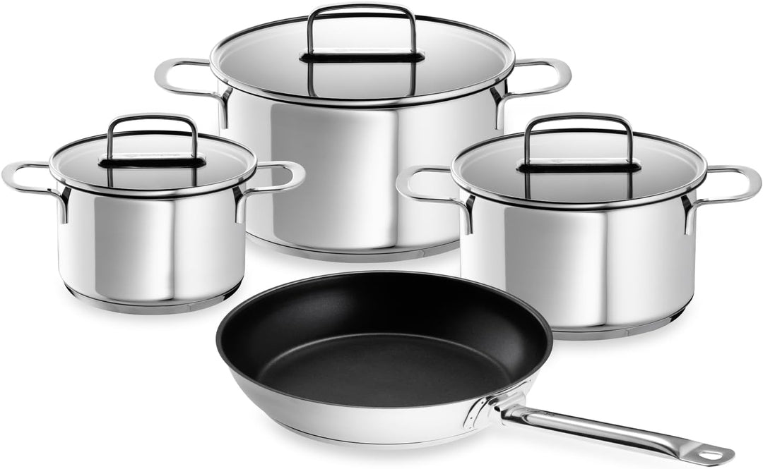 Schulte-Ufer Topfset Industar, 4tlg, Edelstahl, inkl. Testsieger Bratpfanne Industar DIAMAS-Pro (163