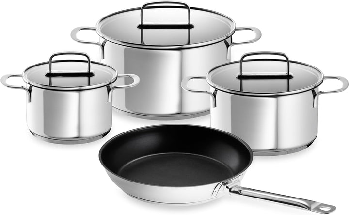 Schulte-Ufer Topfset Industar, 4tlg, Edelstahl, inkl. Testsieger Bratpfanne Industar DIAMAS-Pro (163