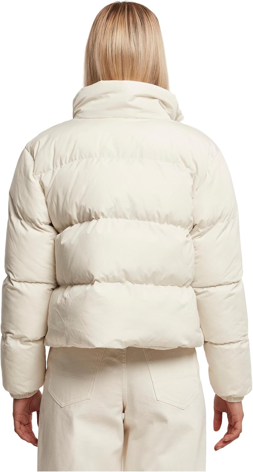 Urban Classics Damen Ladies Short Peached Puffer Jacket XS whitesand, XS whitesand