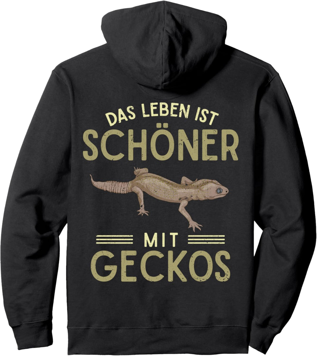 Das Leben ist schöner mit Geckos Reptil Echse Gecko Pullover Hoodie