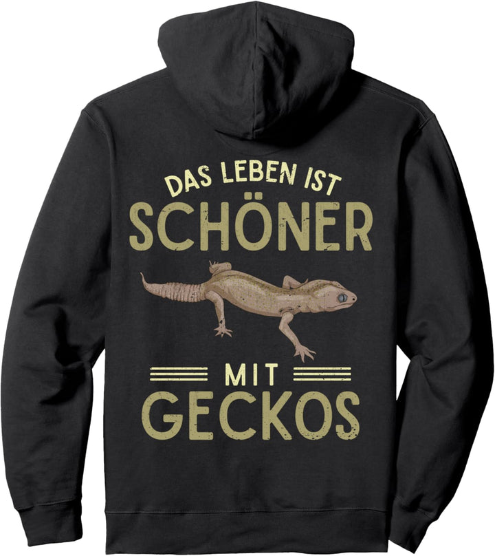 Das Leben ist schöner mit Geckos Reptil Echse Gecko Pullover Hoodie
