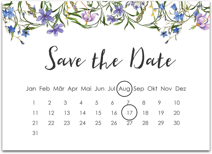 50 Save the date Karten Hochzeit Einladung Hochzeit Einladungskarten (Blaue Hochzeit), Blaue Hochzei