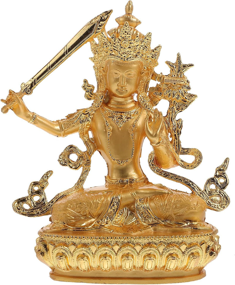 Cabilock Wohnkultur Manjushri Buddha Figur Sitzender Buddha Figur Skulptur Feng Shui Statue für Alta