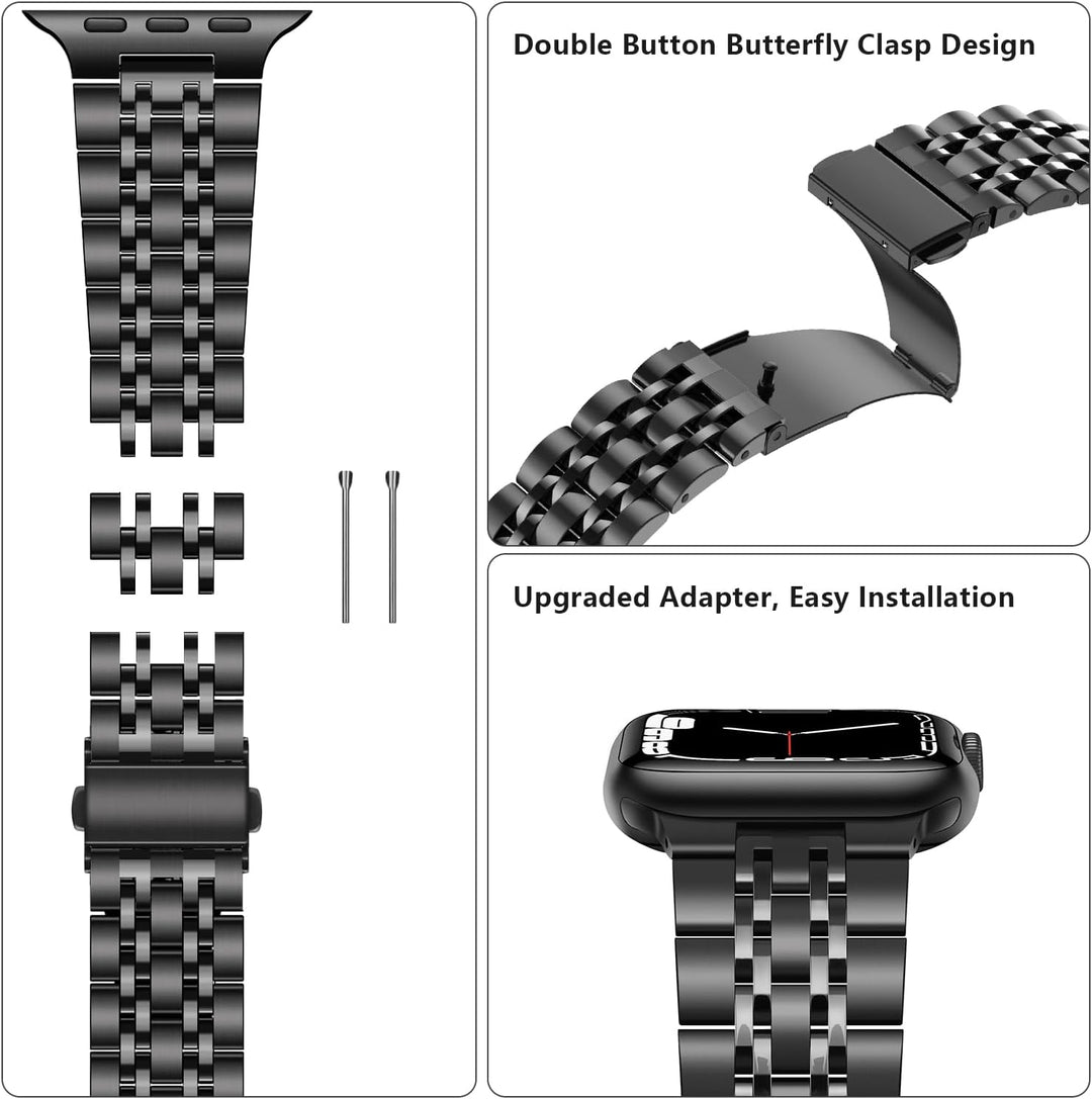Tasikar Kompatibel mit Apple Watch Armband 42mm(Series 11/10) 41mm 40mm 38mm, Massives Edelstahl Met