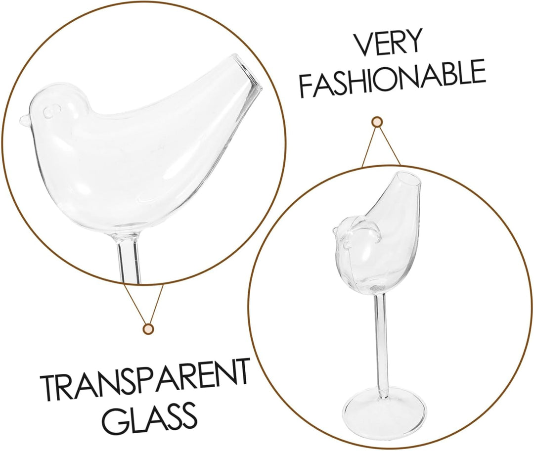 Cabilock 4 Stück Birdie Weinglas Klarer Kaffeebecher Glasvogelgläser, Cocktailgläser Weingläser Kelc