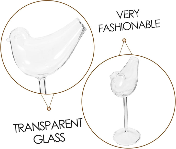 Cabilock 4 Stück Birdie Weinglas Klarer Kaffeebecher Glasvogelgläser, Cocktailgläser Weingläser Kelc