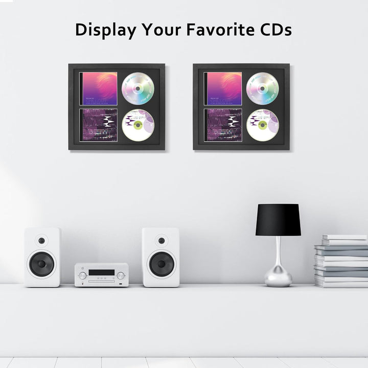 FramePro Doppel-CD Musikrahmen Schaukasten Display 36x32,5 cm Disc und CD Box Echtglas mit Eva Schau