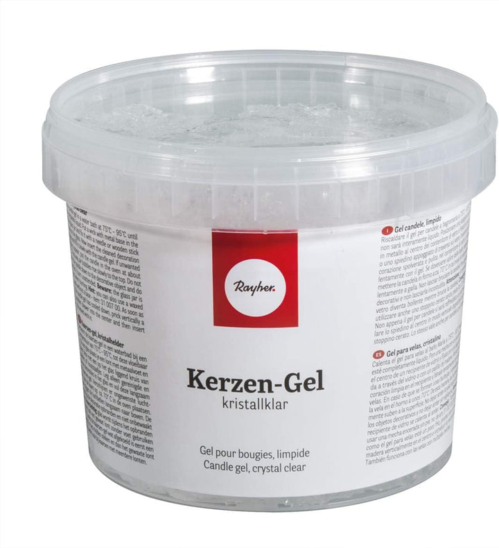 Rayher Hobby 3130200 Kerzen-Gel, Dose 750 g/ ca.850 ml, transparent, kristallklares Kerzenwachs zum