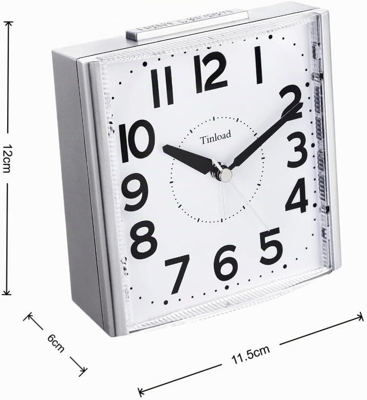 Tinload Analog Seniorenwecker mit Nachtlicht, 4.7 Zoll grosses Zifferblatt, Tischuhr mit Schlummerfu