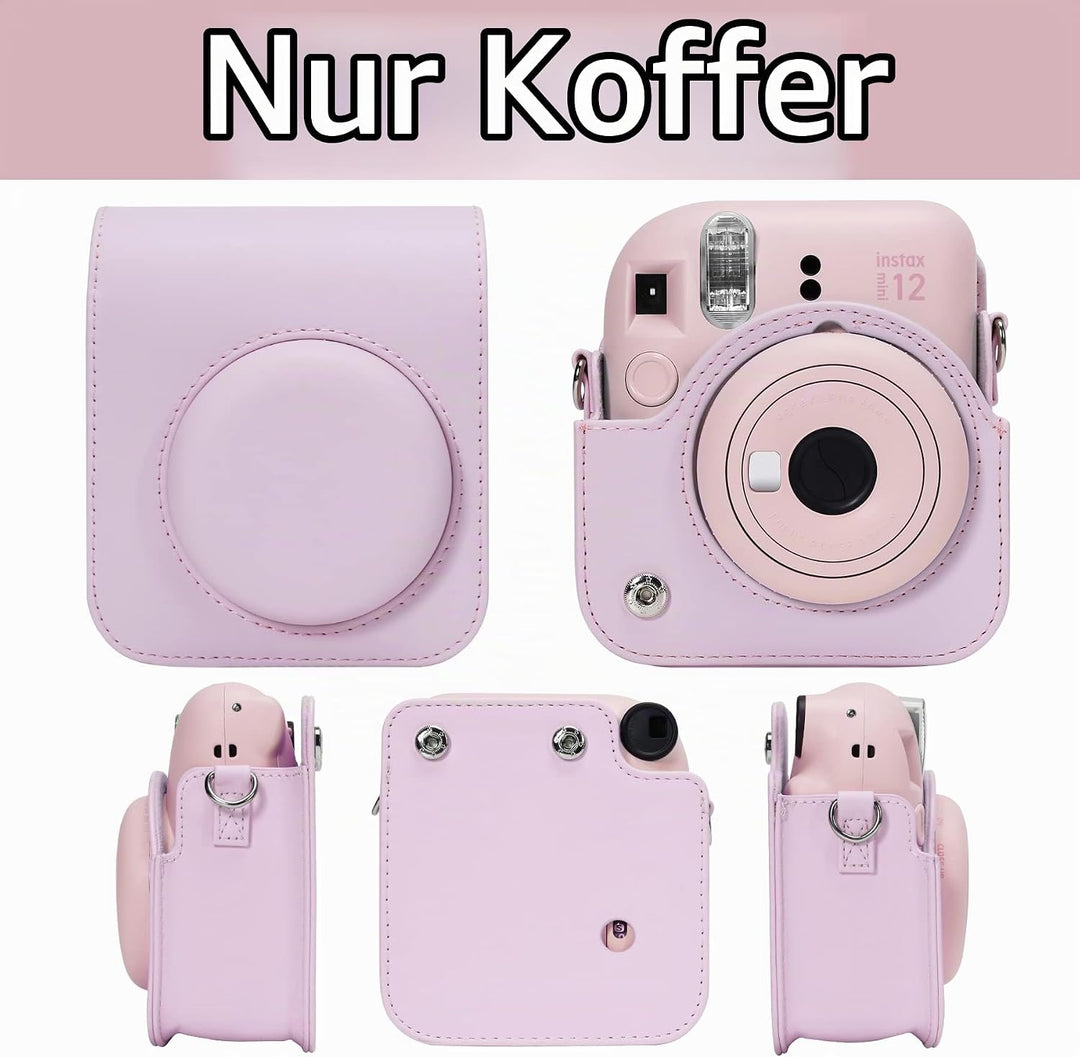 Aenllosi PU Leder Tasche Schutzhülle für Fujifilm Instax Mini 12/Mini 11 Sofortbildkamera Reisetasch