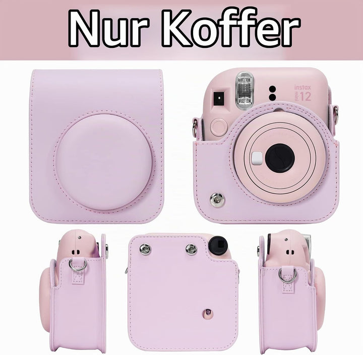 Aenllosi PU Leder Tasche Schutzhülle für Fujifilm Instax Mini 12/Mini 11 Sofortbildkamera Reisetasch