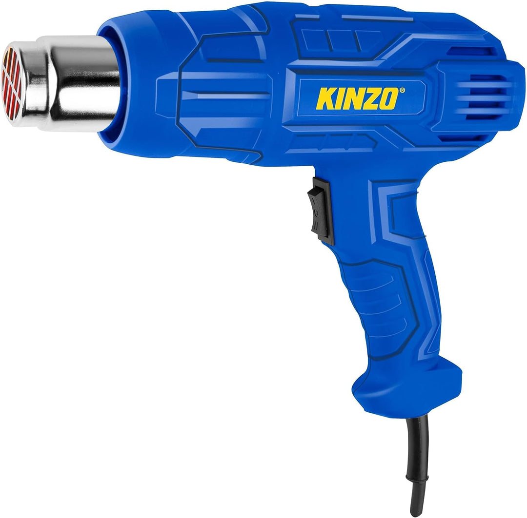 Kinzo Heissluftfön - 230V - Blau - 350 bis 600 Grad - 2 Heizstufen - Farbbrenner