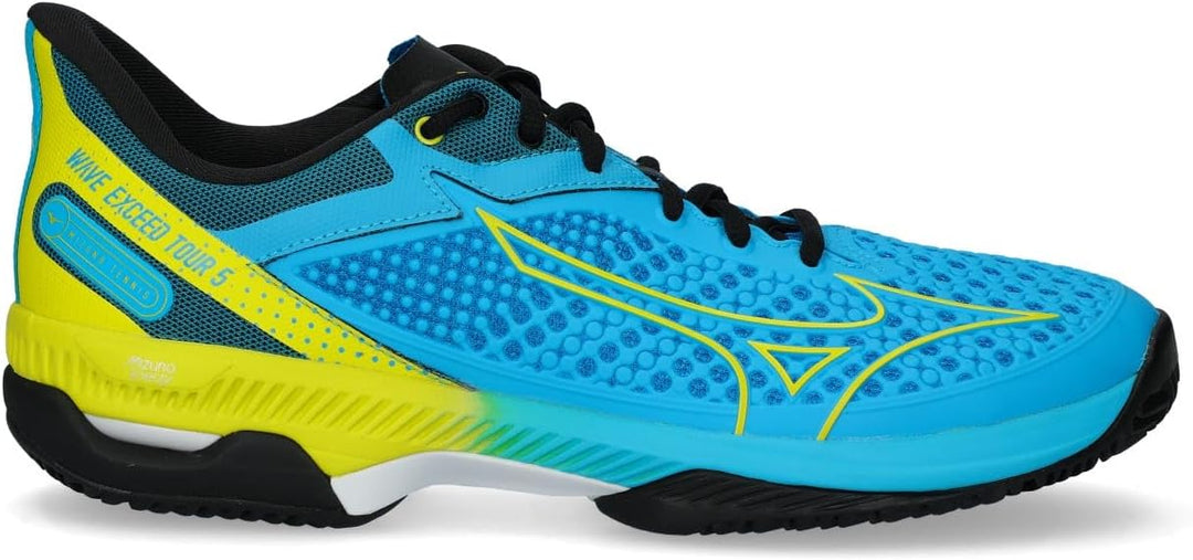 Mizuno Herren Wave Exceed Tour 5 Clay Tennisschuhe Sandplatzschuh Schwarz - Neongelb 44,5