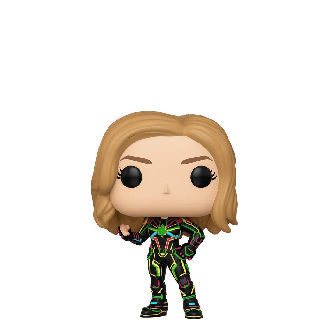 Funko POP! Vinyl Bobble Captain Marvel mit Neon Suit - Vinyl-Sammelfigur - Geschenkidee - Offizielle