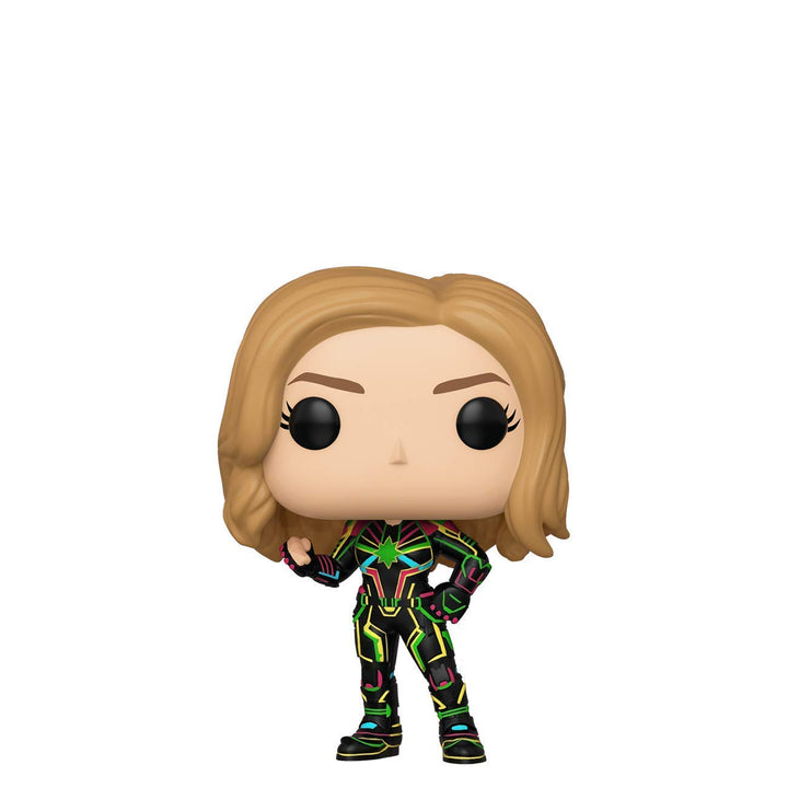 Funko POP! Vinyl Bobble Captain Marvel mit Neon Suit - Vinyl-Sammelfigur - Geschenkidee - Offizielle