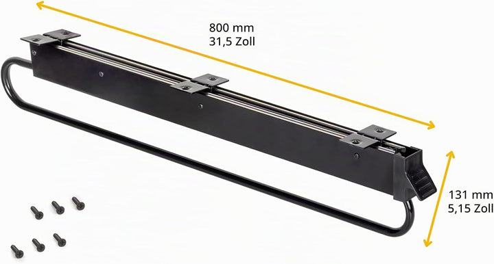 Emuca - Kleiderbügelauszug ausziehbar für kleiderschrank, Ausziehbare Kleiderstange Länge 800mm, Ede