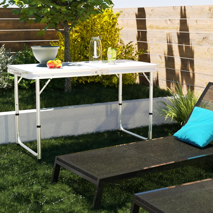 Aluminium-Klapptisch, tragbar, faltbar, Picknicktisch, Campingtisch, 3-fach höhenverstellbar, leicht