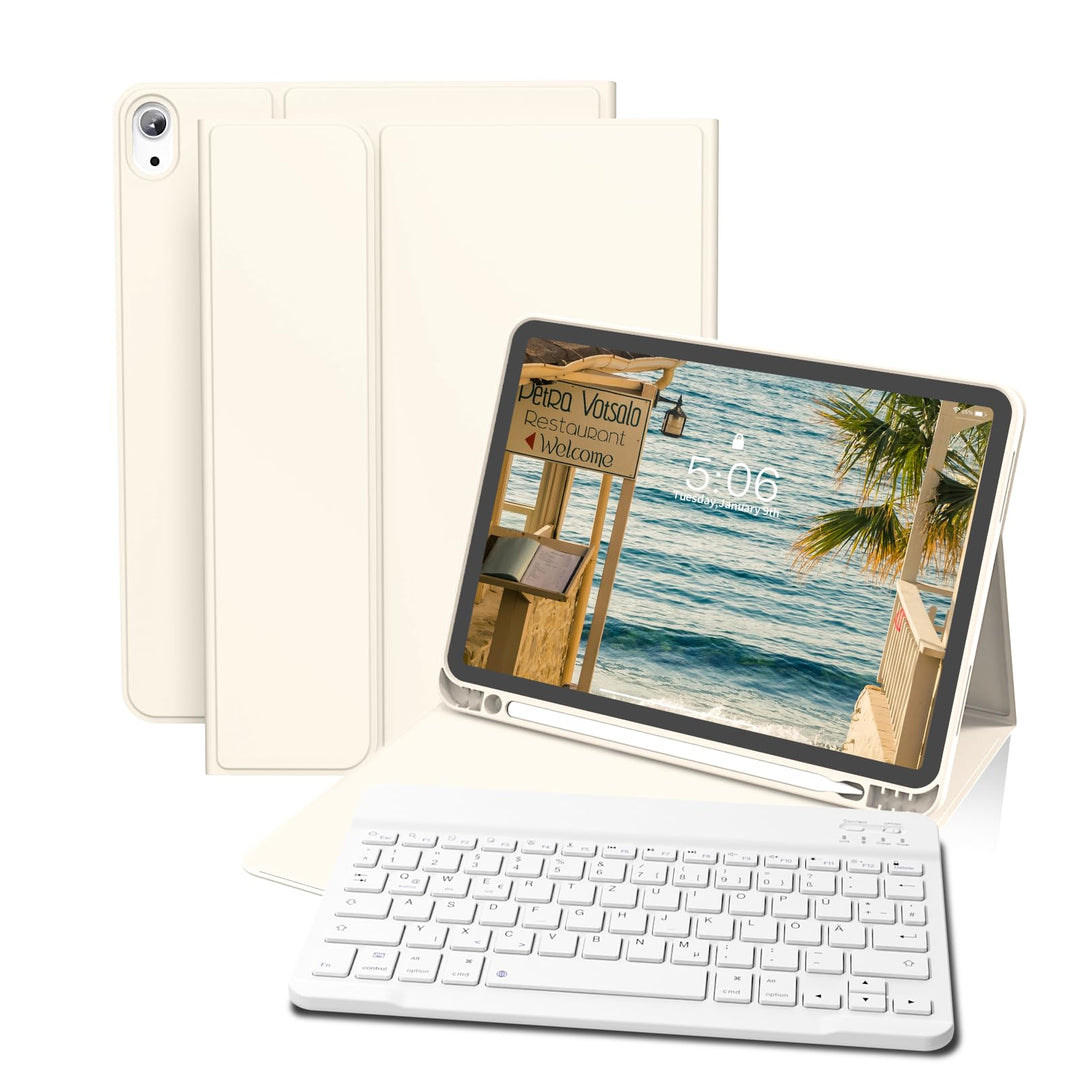 GKABXY Hülle mit Tastatur für iPad (A16) 10/11 Generation, 10.9/11 Zoll, (2022/2025), Soft TPU Rücks
