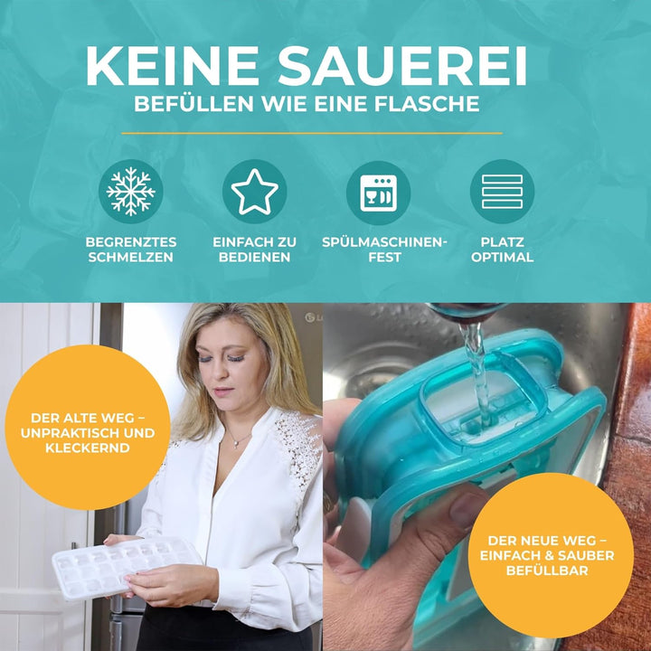 ICEBREAKER POP 2.0 Eiswürfelform - Eis herstellen und servieren, ohne das Eis zu berühren - Der Hygi