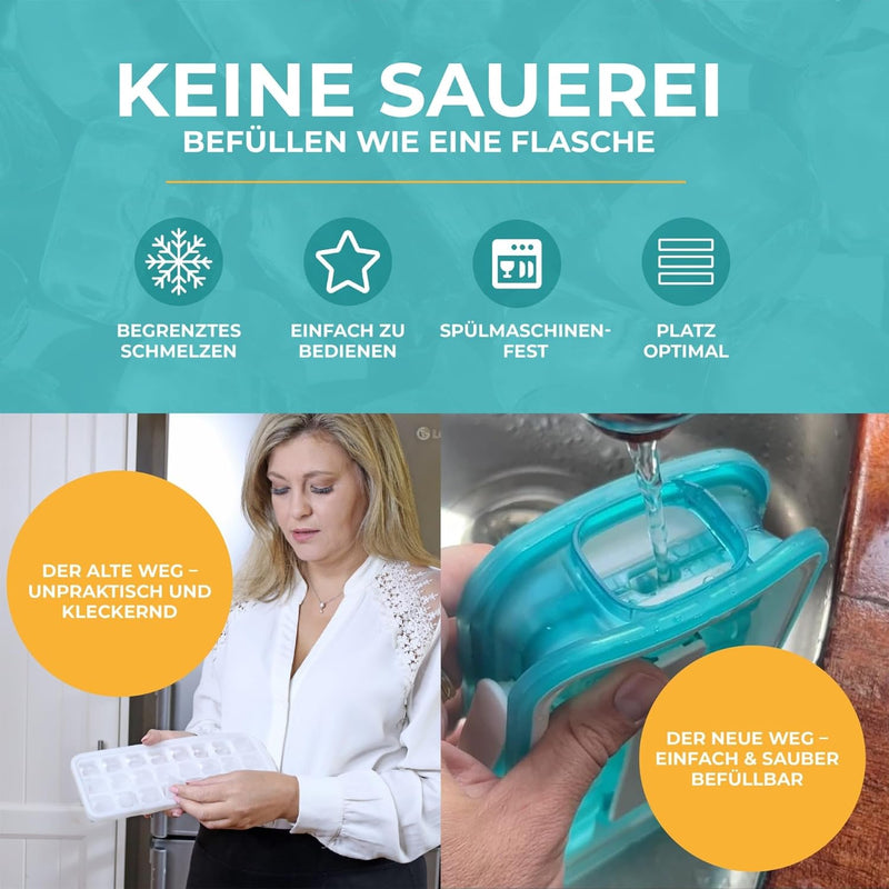 ICEBREAKER POP 2.0 Eiswürfelform - Eis herstellen und servieren, ohne das Eis zu berühren - Der Hygi
