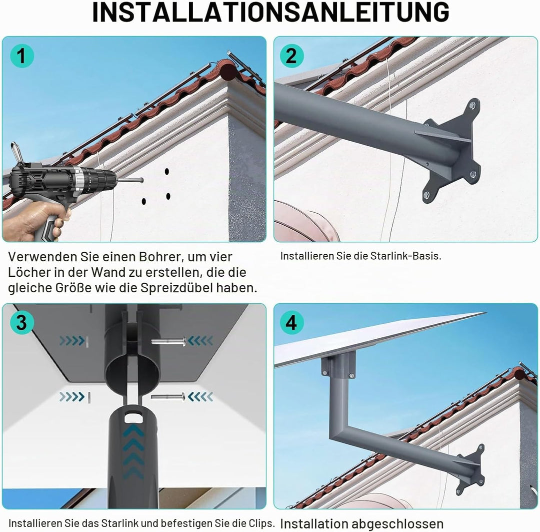 Starlink V3 Halterung, Starlink V3 lange Wandhalterung, Starlink V3 Dachhalterung, vertikales Starli