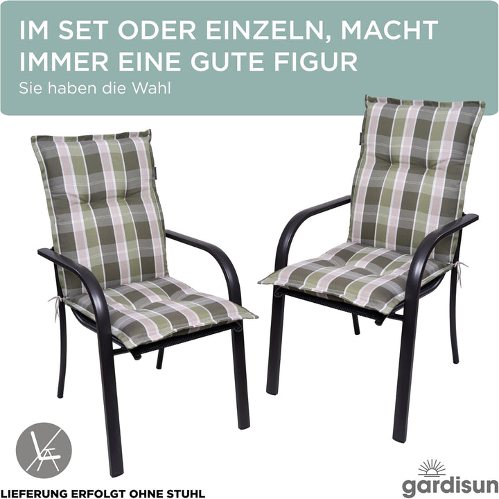 Gartenstuhlauflagen Niedriglehner I Extra Dicke Sitzauflagen I Made in EU I Stuhlauflagen für Nieder