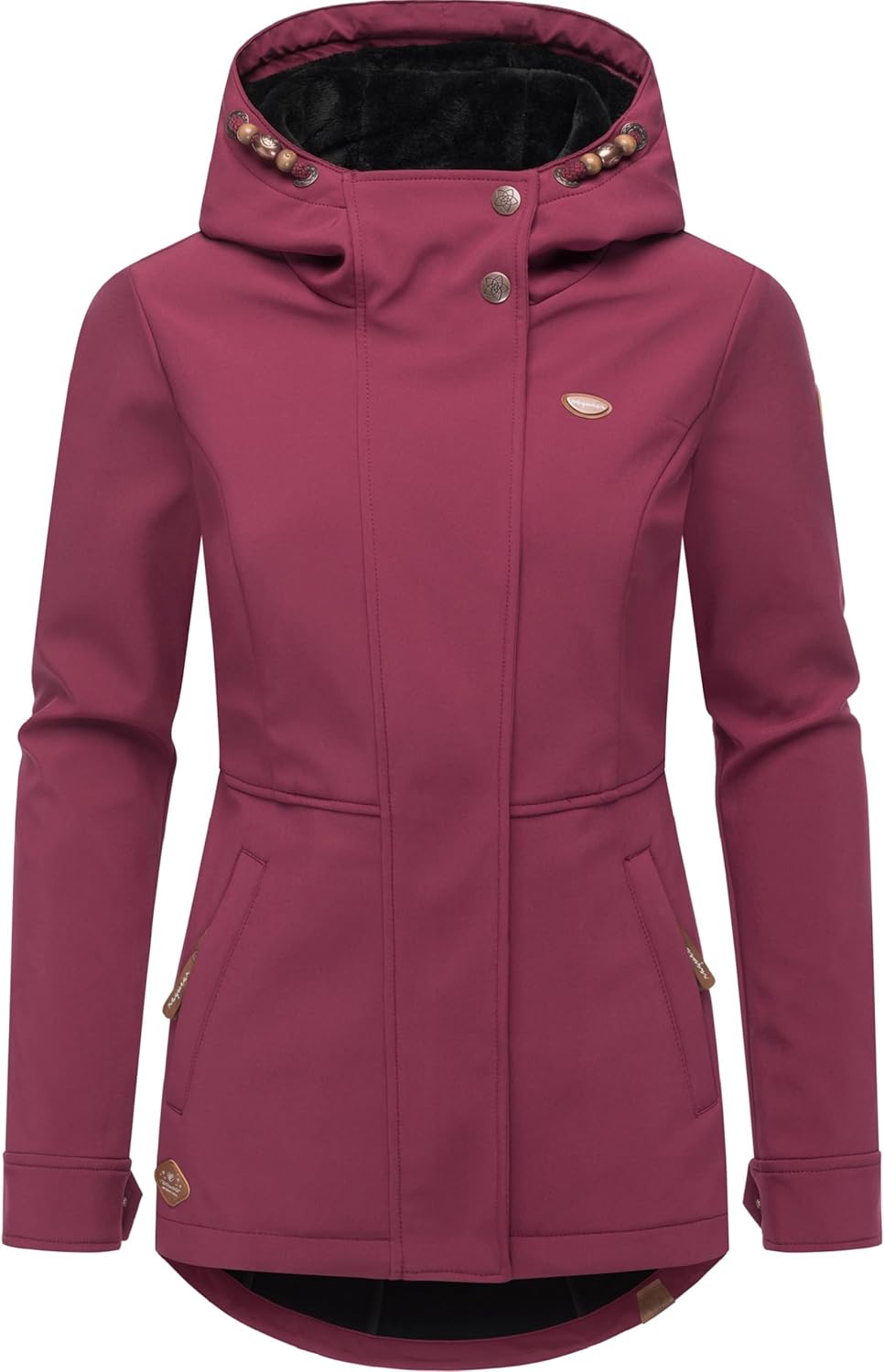Ragwear Damen Sotfshelljacke Übergangsjacke mit Teddyfleece-Kapuze Yba Intl XS-6XL XS Wine25, XS Win