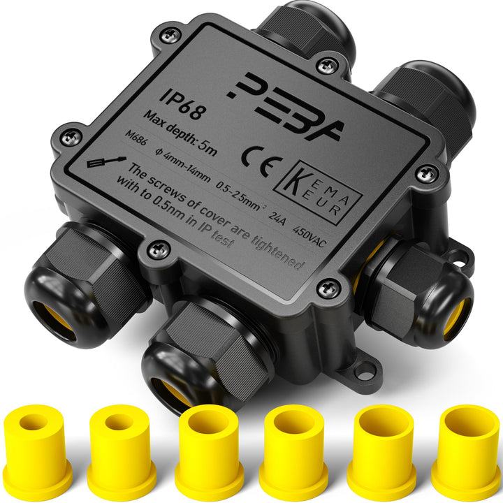 PEBA® Abzweigdose IP68, Erdkabel Klemmdose Verbindungsdose, 5 Wege Junction Box, Klemmkasten, Wasser