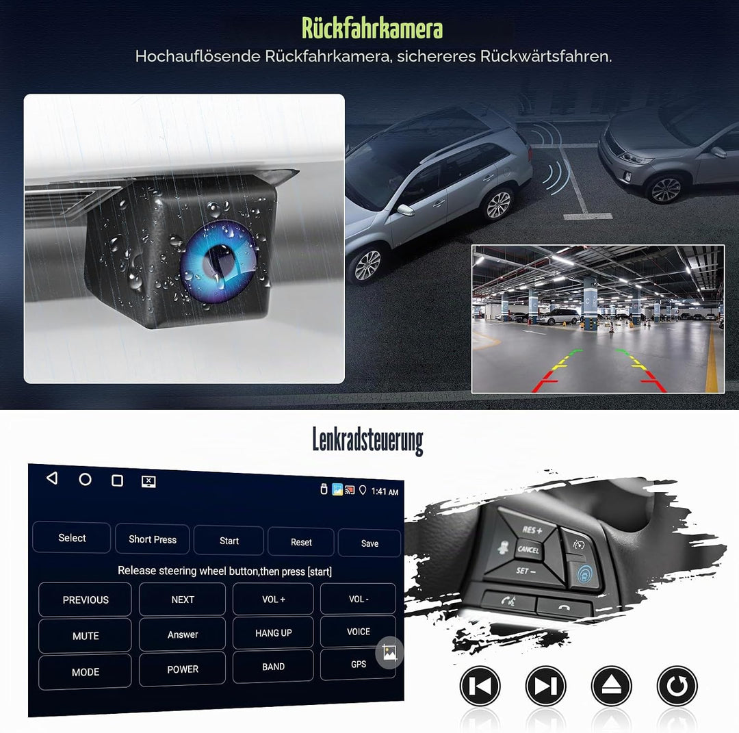 Android 15, 4G+64G CAMECHO Autoradio für Hyundai I30 2006-2011 mit Wireless Carplay Android Auto, 9