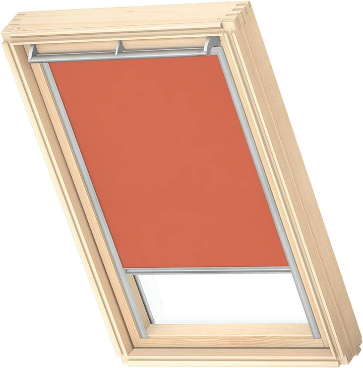 VELUX Original Dachfenster Sichtschutzrollo für PK06, Orange, mit Grauer Führungsschiene