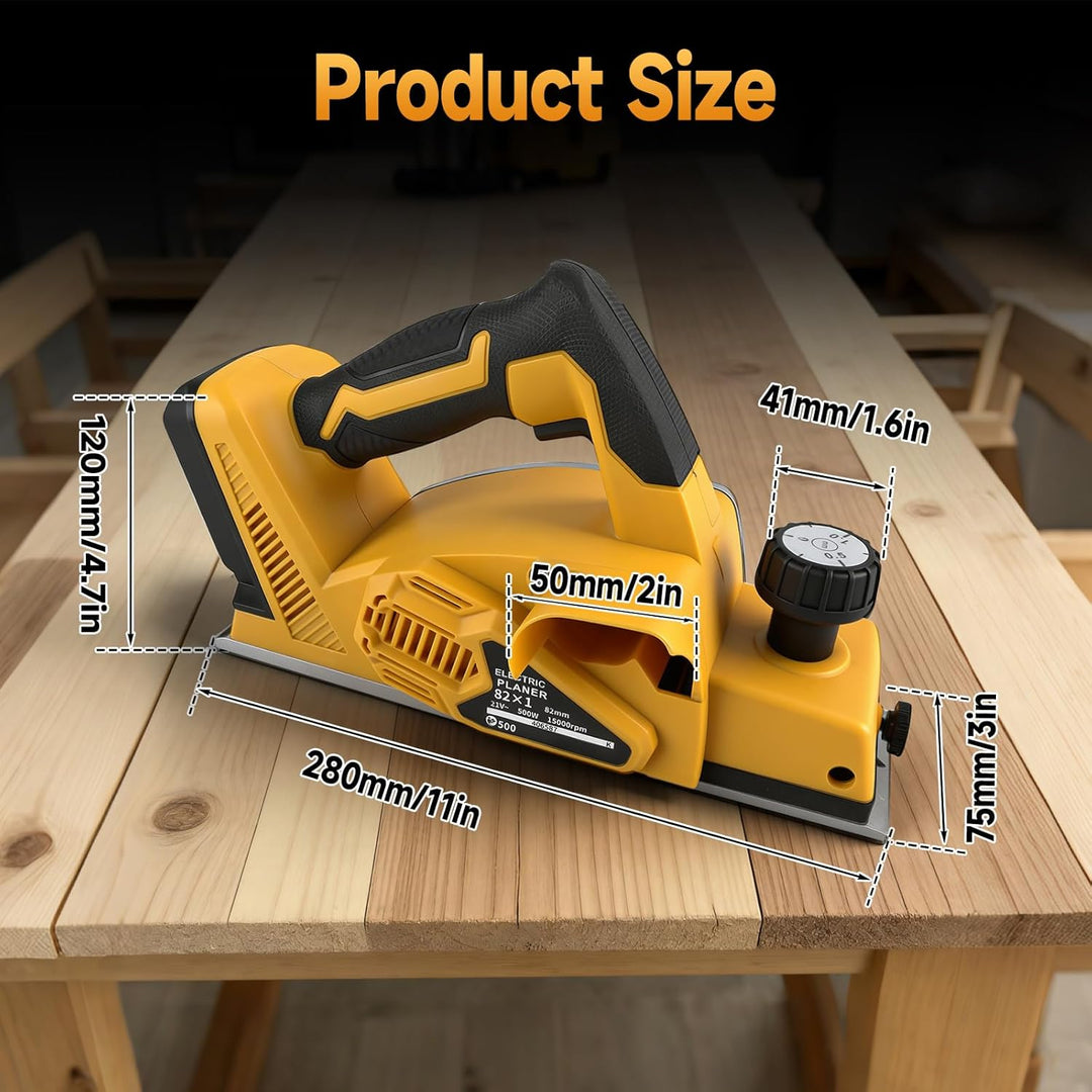 Akku-Handhobel für DEWALT 18V 20V Akkus, 15000 U/min bürstenloser elektrischer Holzhobel mit 82 mm S
