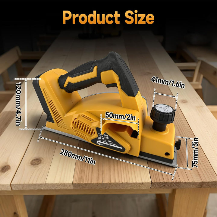 Akku-Handhobel für DEWALT 18V 20V Akkus, 15000 U/min bürstenloser elektrischer Holzhobel mit 82 mm S