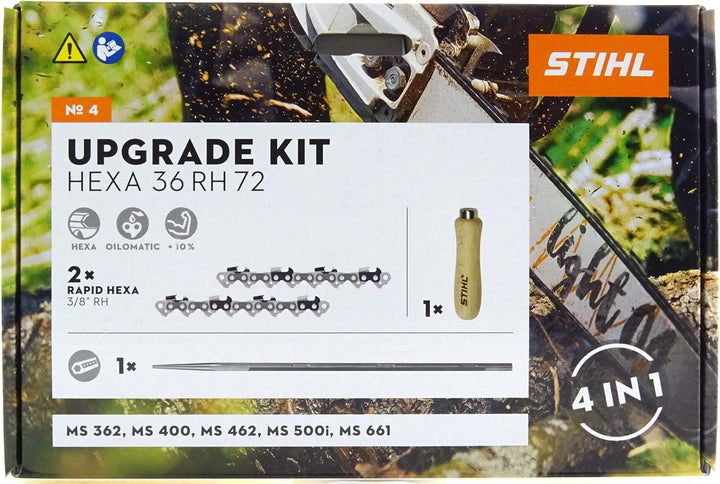 Stihl HEXA UPGRADE KIT4 50cm 3/8 1,6 72TG 2x Hexa Sägekette 1x Hexafeile 1x Feilengriff