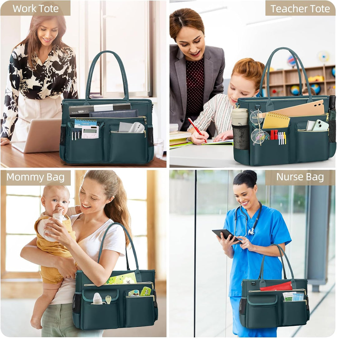 RAINSMORE Lehrertasche Damen Gross Laptoptasche 15.6 Zoll Arbeitstasche mit Isolierter Tasche Uni Kr