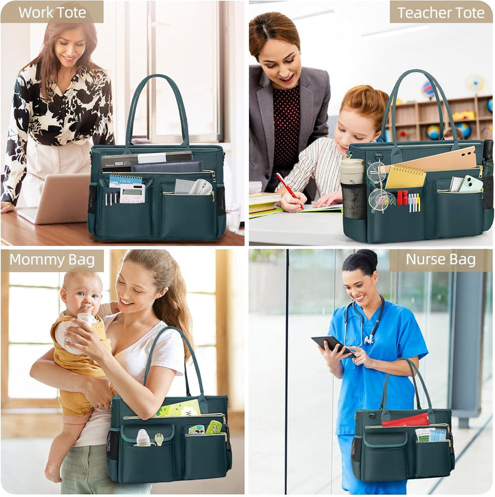 RAINSMORE Lehrertasche Damen Gross Laptoptasche 15.6 Zoll Arbeitstasche mit Isolierter Tasche Uni Kr