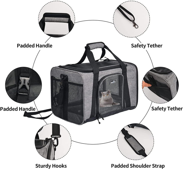 Wakytu Transportbox für Katze Hund, Transporttasche für Haustiere, Faltbare Hundetransportbox Katzen