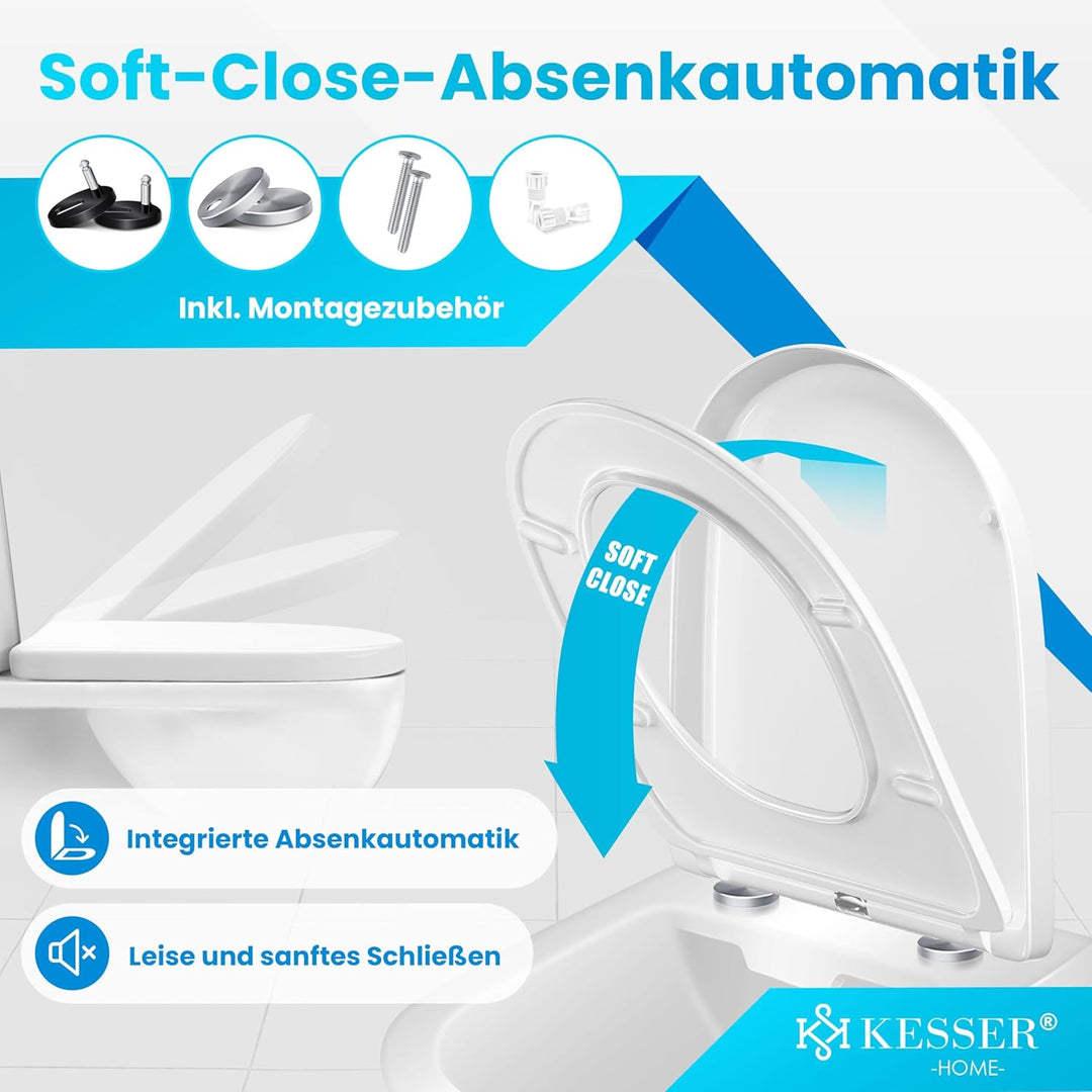 KESSER® WC Sitz mit Absenkautomatik Toilettendeckel Quick-Release-Funktion und Softclose - einfache