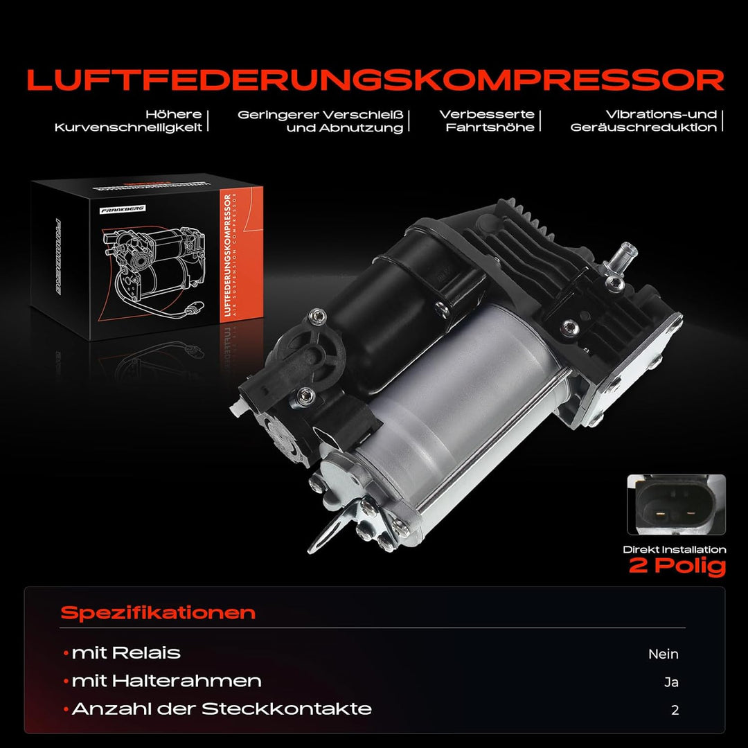Frankberg Luftfederung Kompressor Luftfahrwerk Kompatibel mit R-Klasse V251 W251 R280 R300 R350 R500