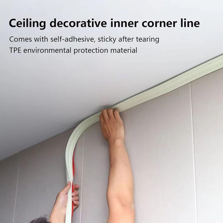 Flexible Selbstklebender Deckenleisten TPE Dreieck Zierleiste Decken und Wandübergang 5M Sockelleist