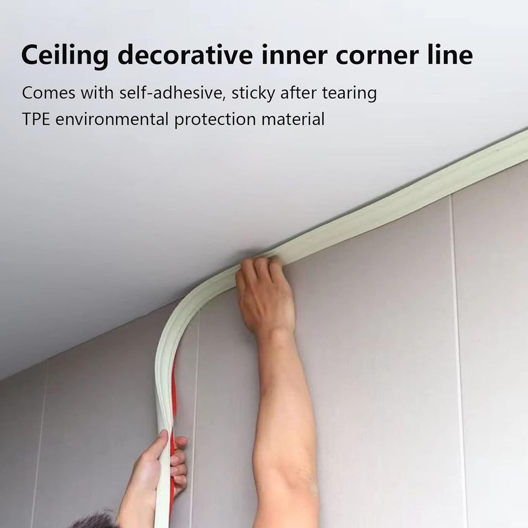 Flexible Selbstklebender Deckenleisten TPE Dreieck Zierleiste Decken und Wandübergang 5M Sockelleist