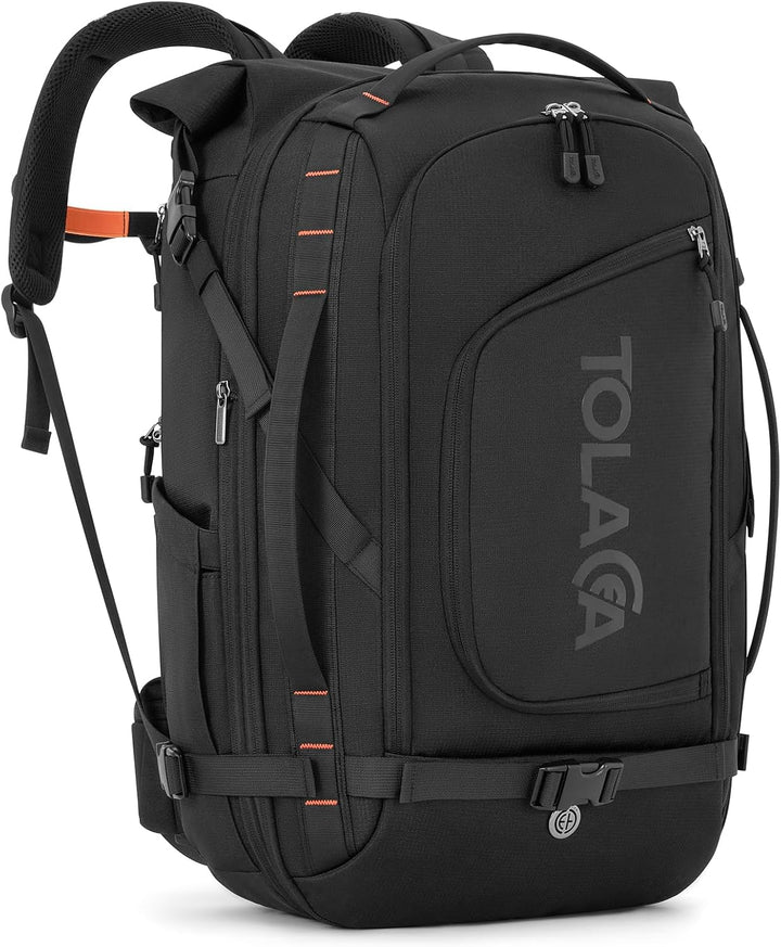 Tolaccea Reiserucksack, Gross Handgepäck Rucksack, TSA-Freundlich Rolltop Laptop Rucksack für 17,3 Z