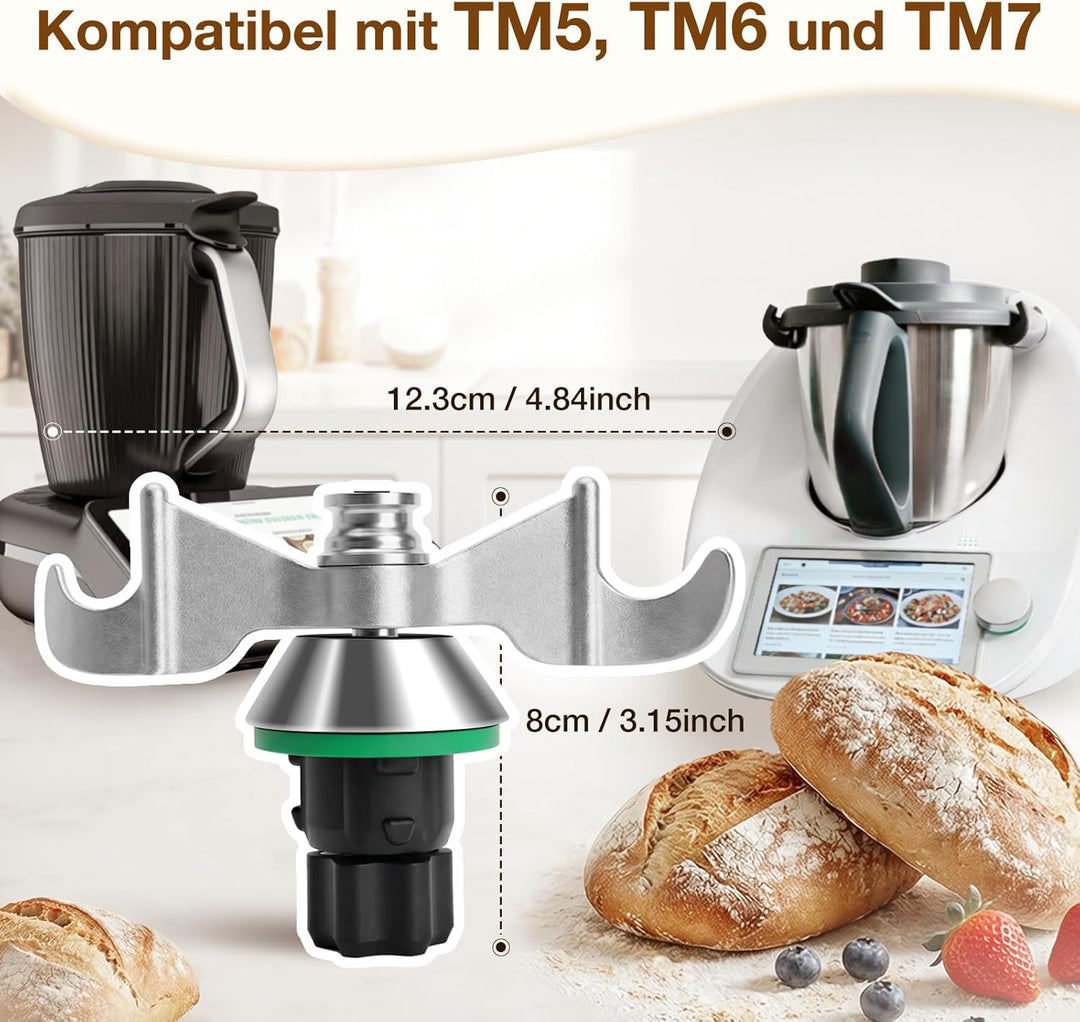 Teigmesser für Thermomix TM7/TM6/TM5 mit Teiglöser, Edelstahl Teigmesser für Thermomix Zubehör, Effi