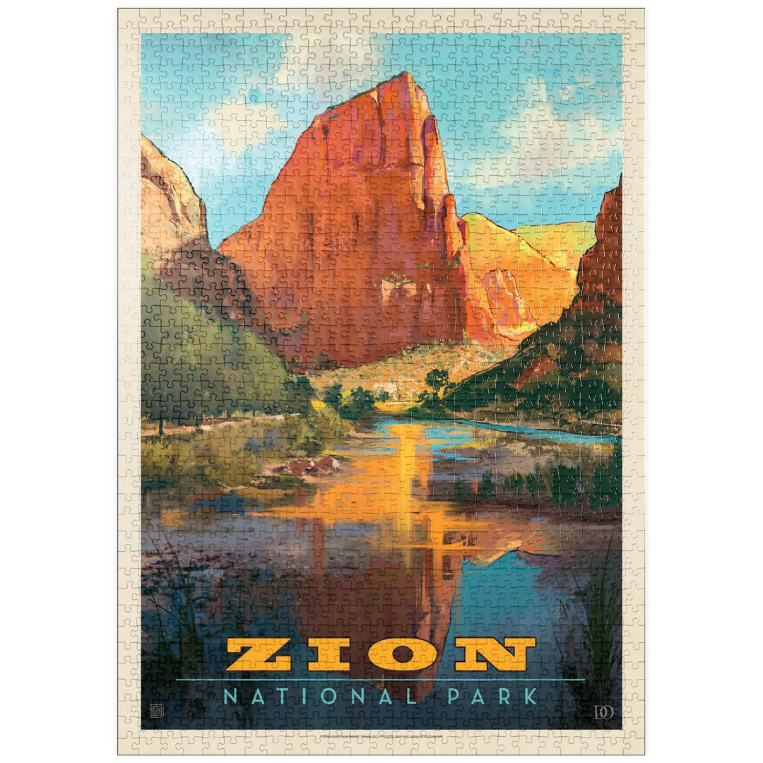 Zion National Park: Virgin River Valley, Vintage Poster - Premium 1000 Teile Puzzle - MyPuzzle Sonde