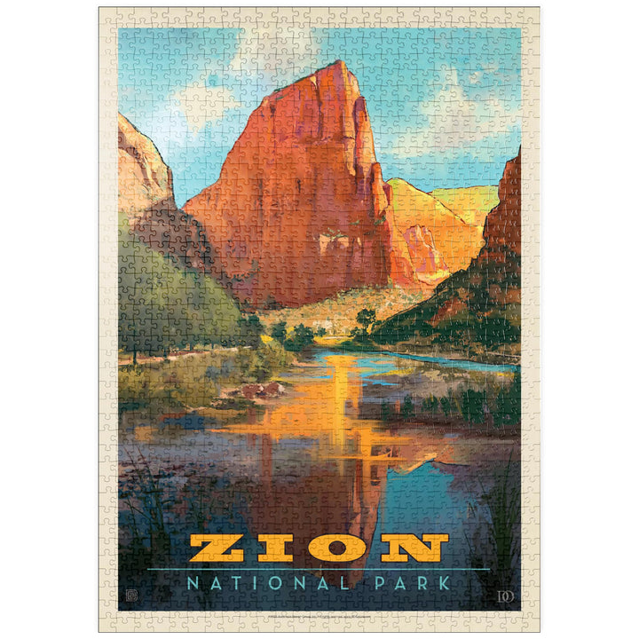 Zion National Park: Virgin River Valley, Vintage Poster - Premium 1000 Teile Puzzle - MyPuzzle Sonde